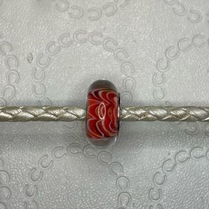 Chamilia Red with Waves Murano Glass Charm